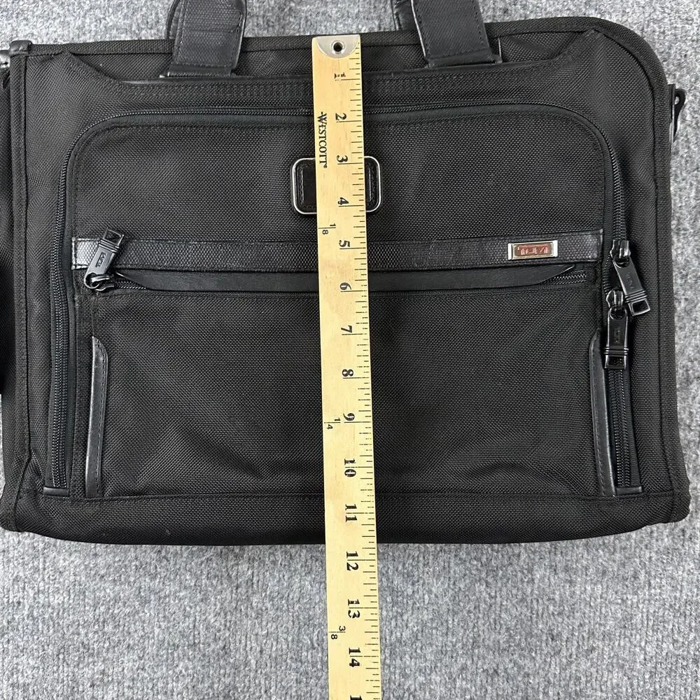 Tumi Black Alpha 3 Laptop Briefcase Bag Soft Case Men Nylon Travel Work Office